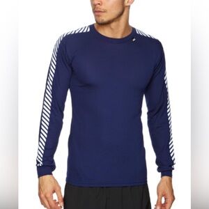 Helly Hansen Men's Dry Stripe Crew Long Sleeve Baselayer - Navy, XS